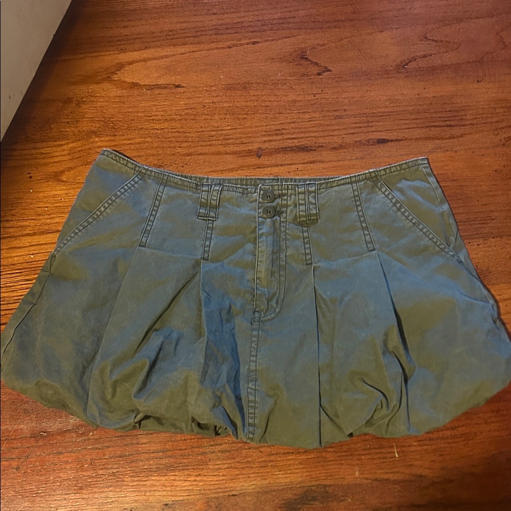 Olive Green Bubble Skirt